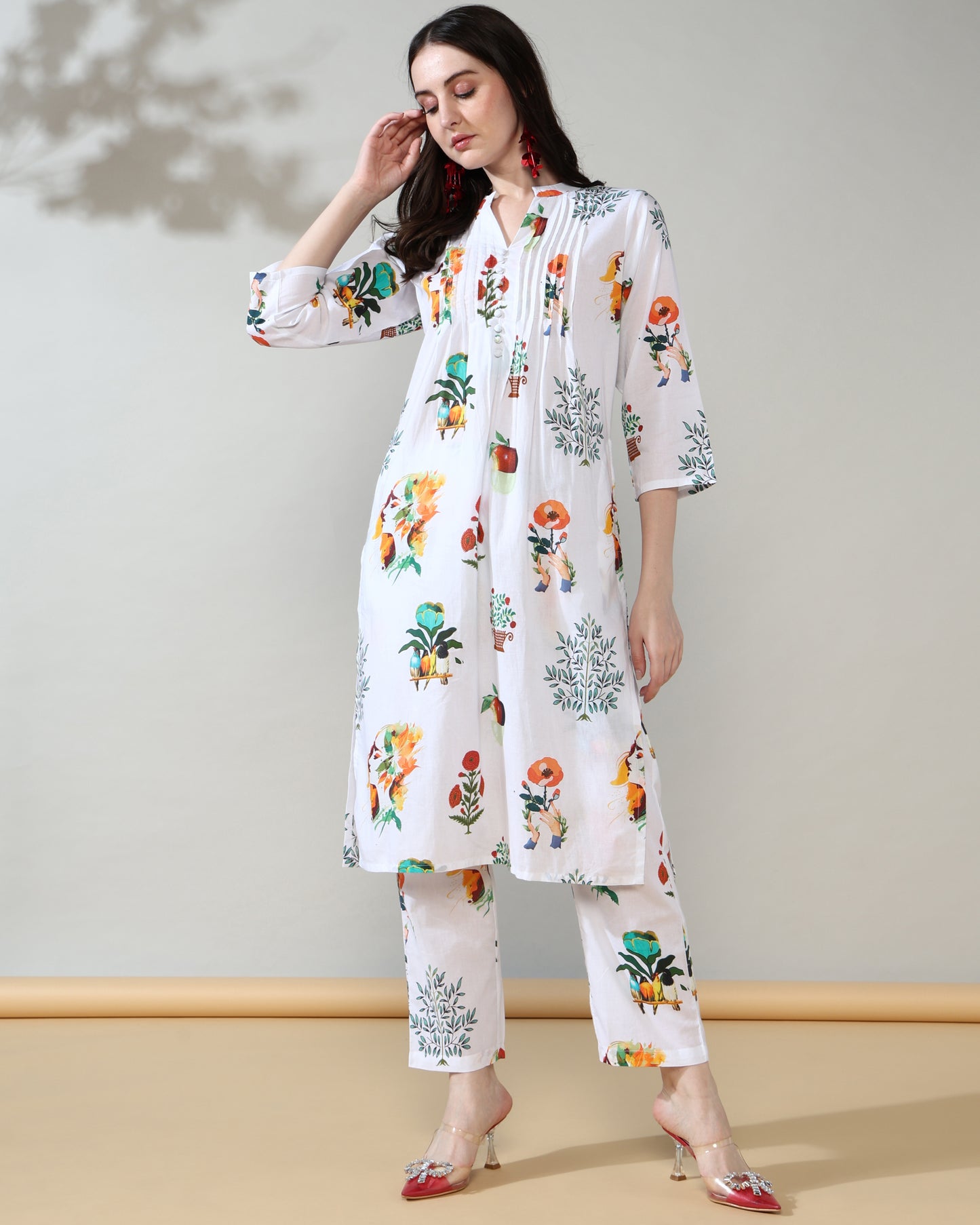 White garden Pure Cotton Suit Set of 2