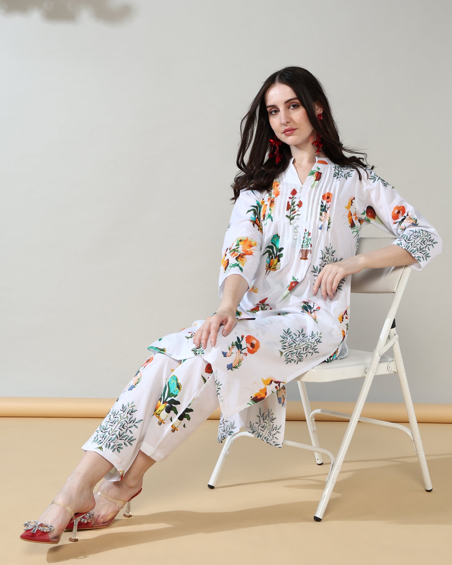 White garden Pure Cotton Suit Set of 2
