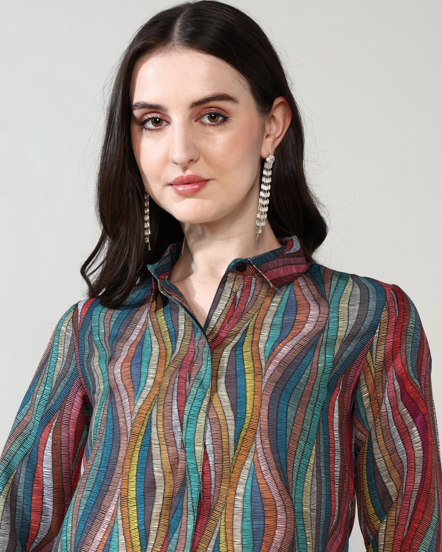 Multicolour line Rayon coord set of 2