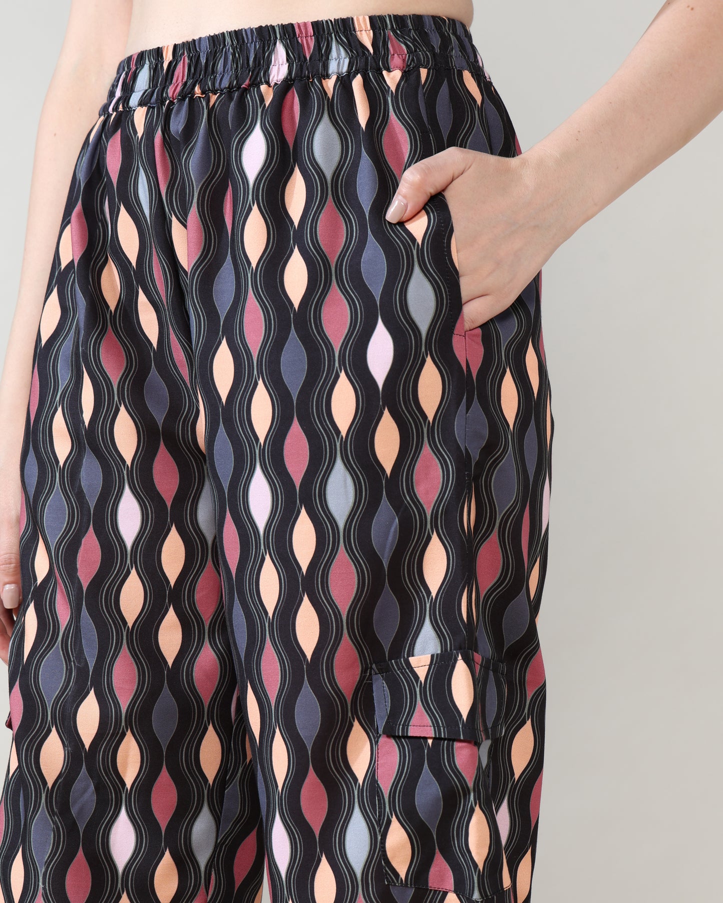 Blue stripes Rayon Coord Set of 2