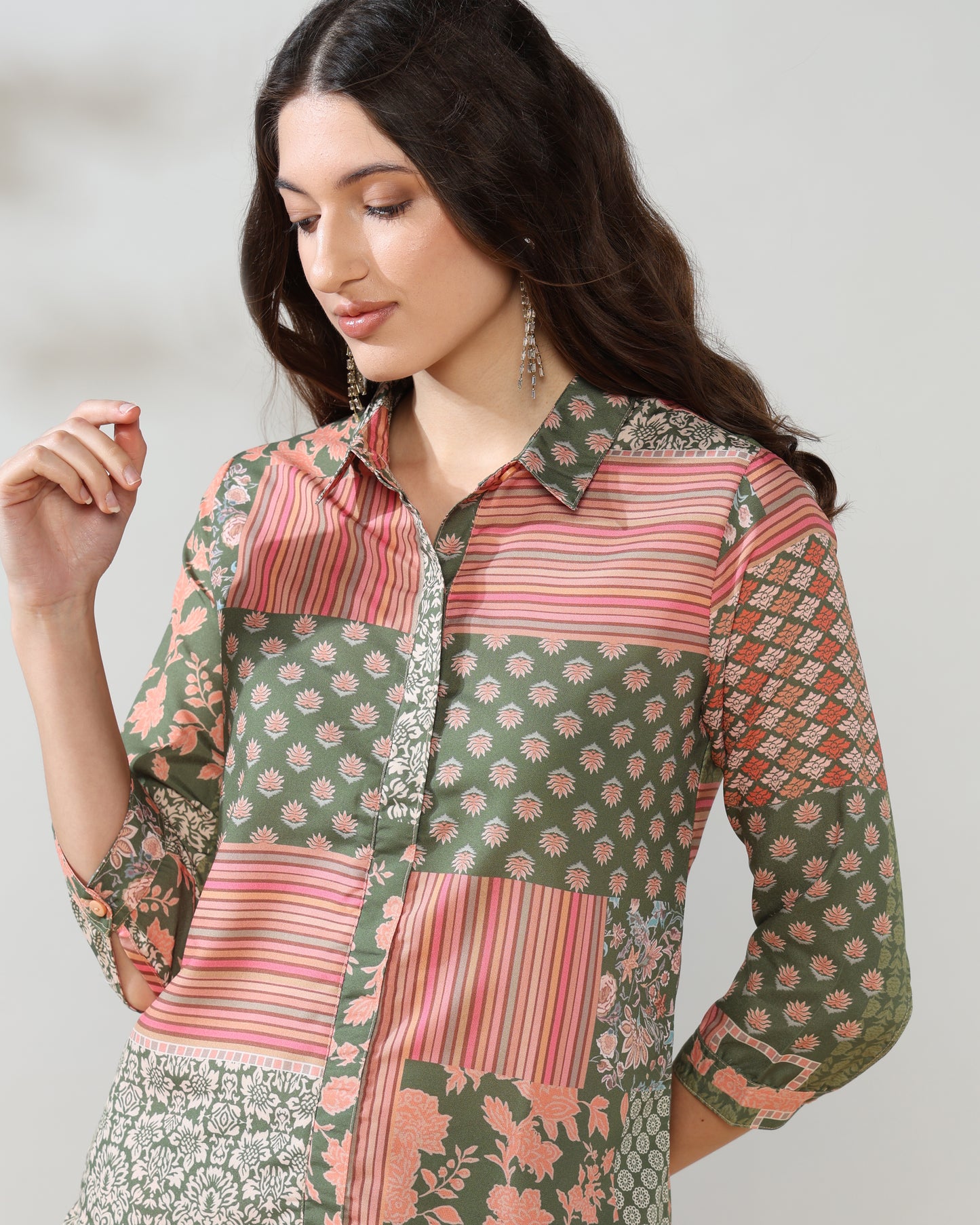 Green pastel Rayon Coord set of 2
