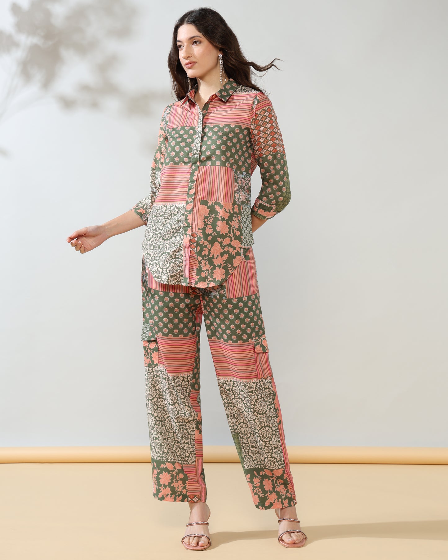 Green pastel Rayon Coord set of 2
