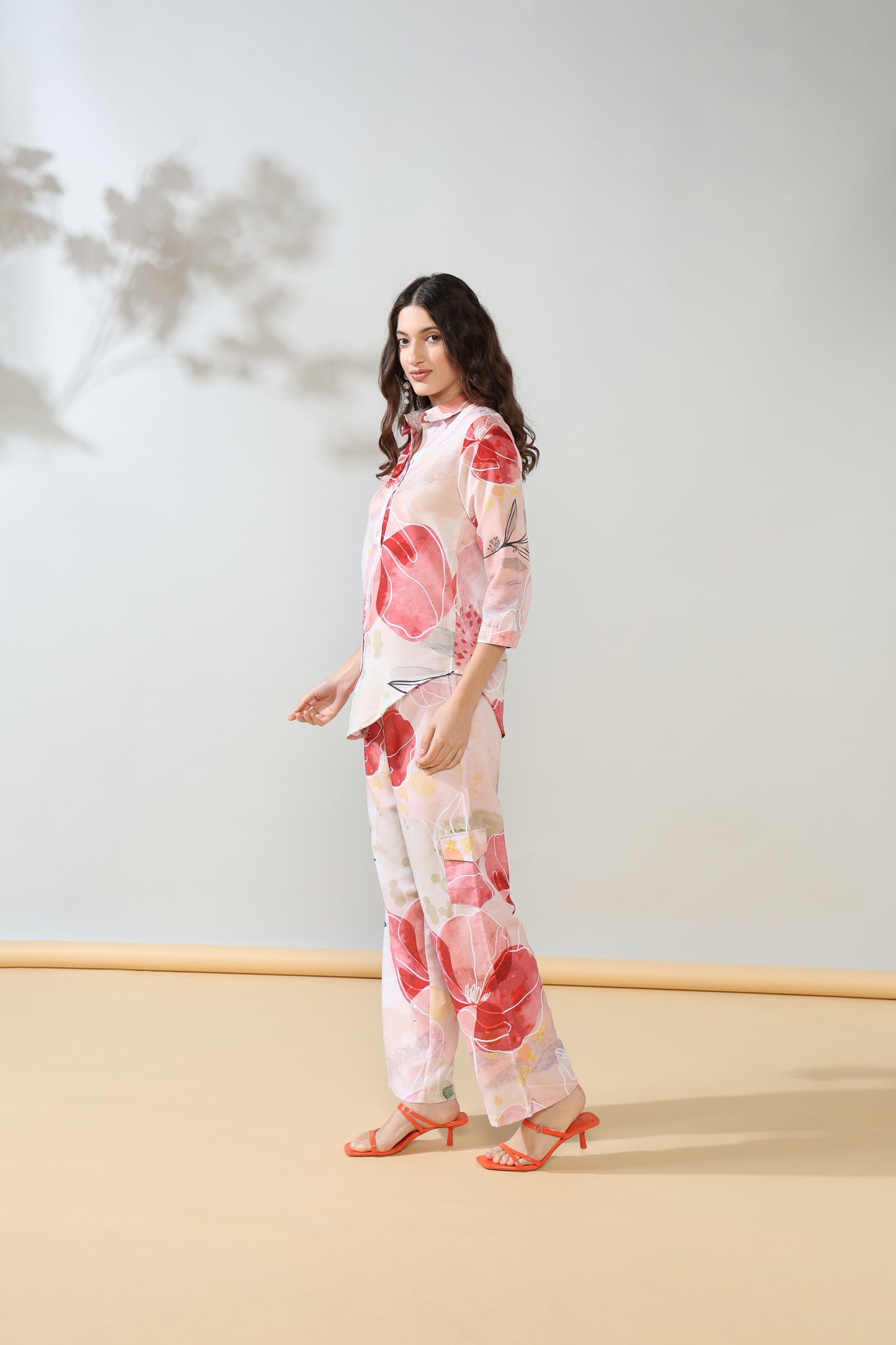 Luxe pastel flower Rayon Coord Set of 2