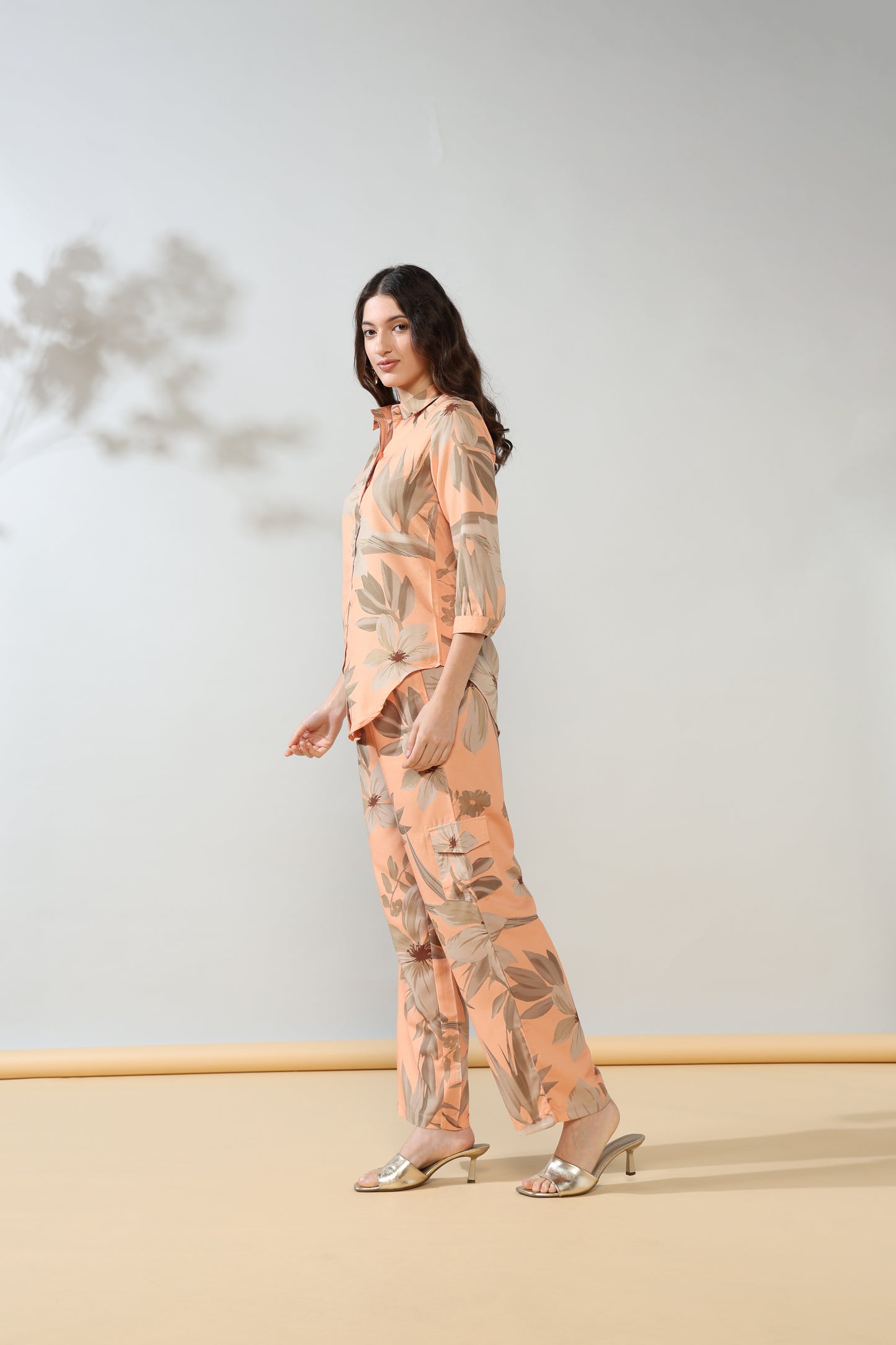 Peach hues Rayon Coord set of 2