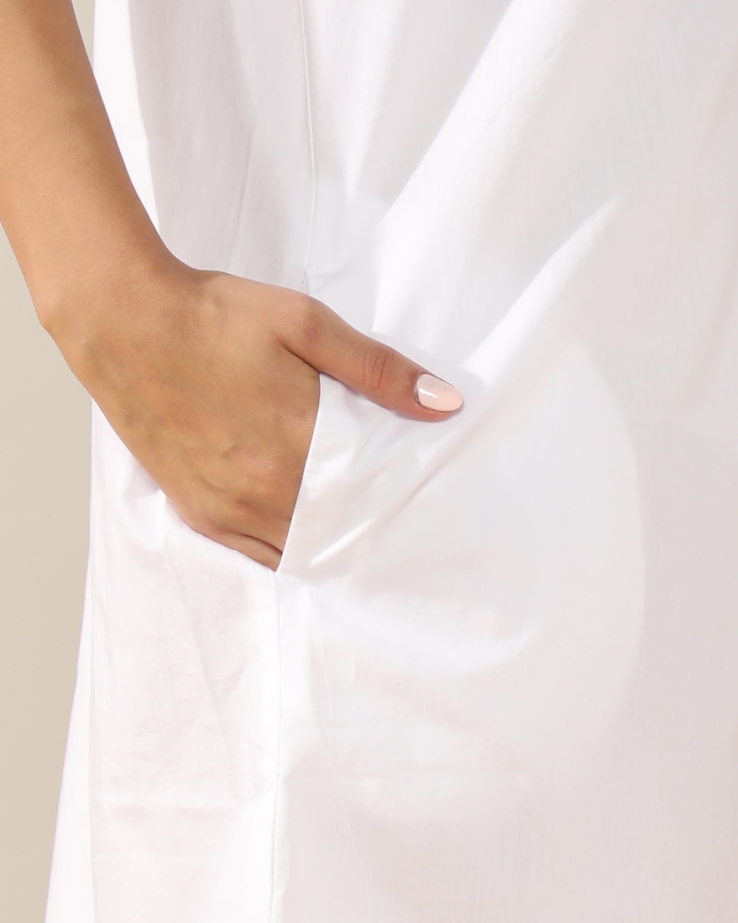 White Pure Poplin Dress
