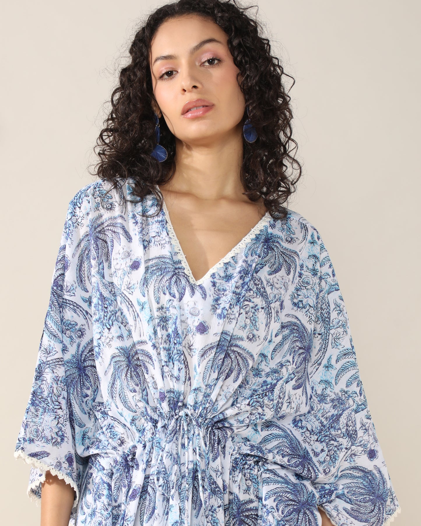 Tropical Blossom Kaftan style Dress