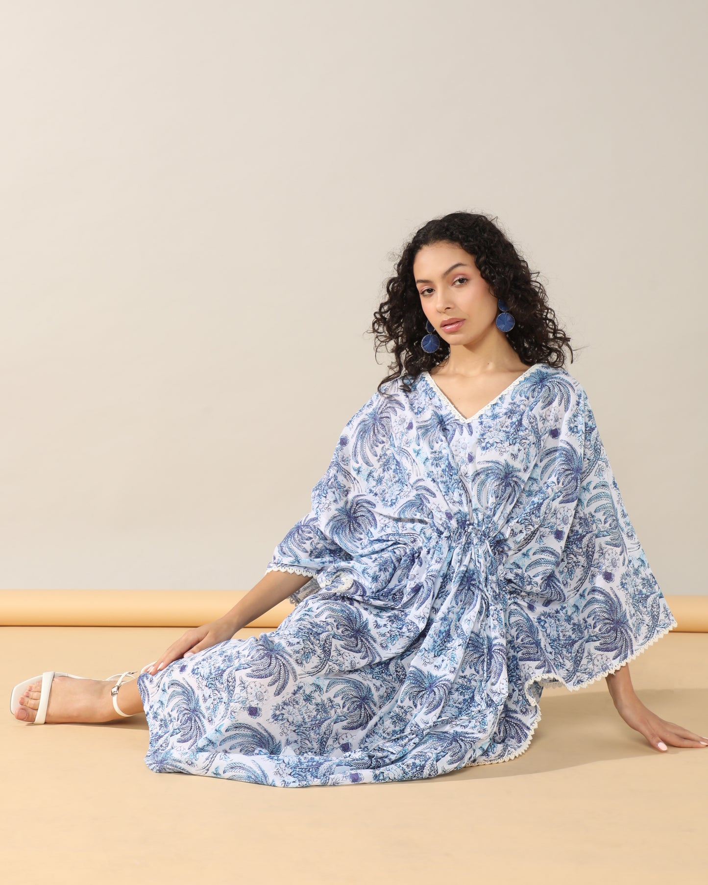 Tropical Blossom Kaftan style Dress