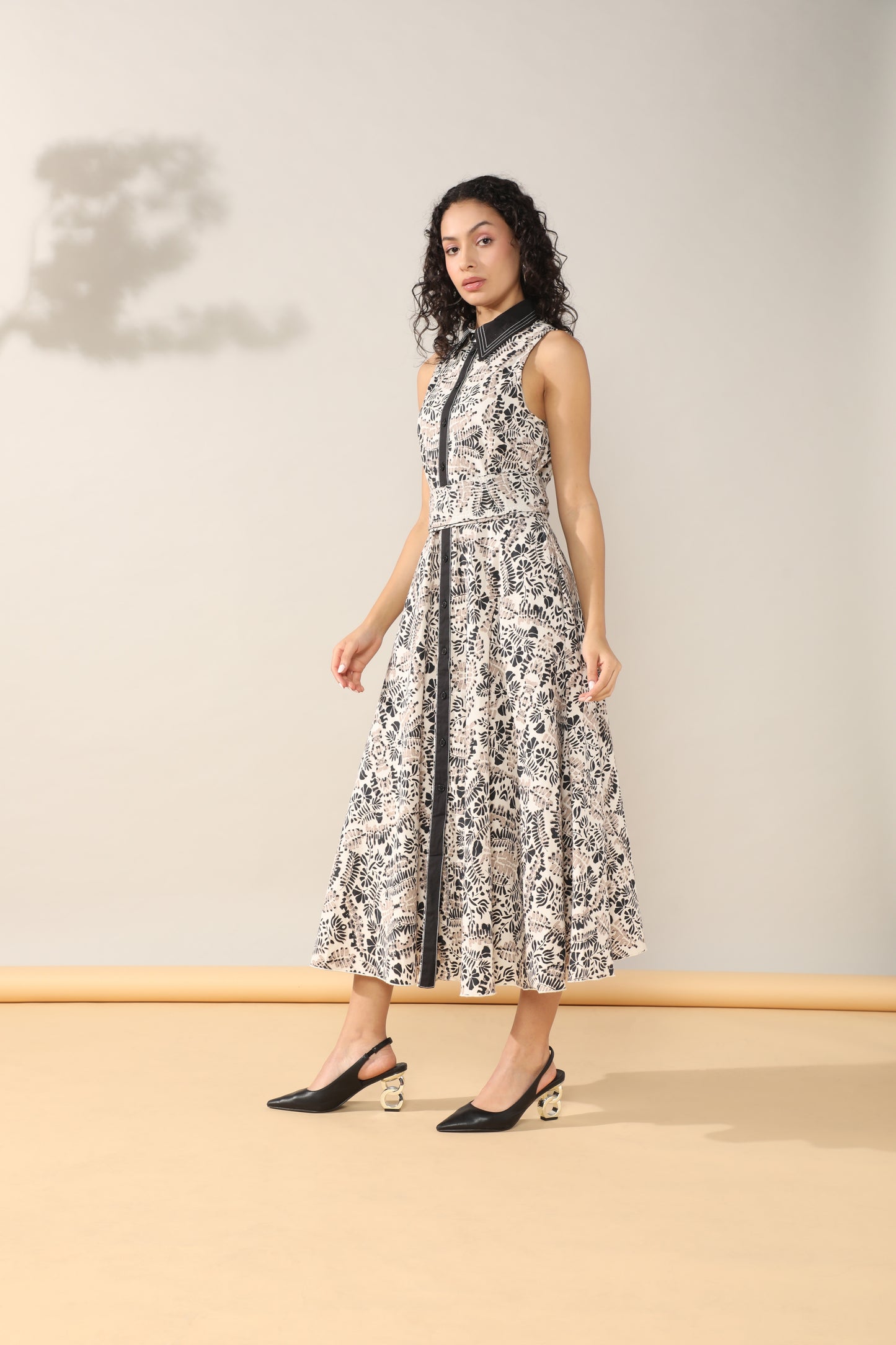 Luxe long dress with belt