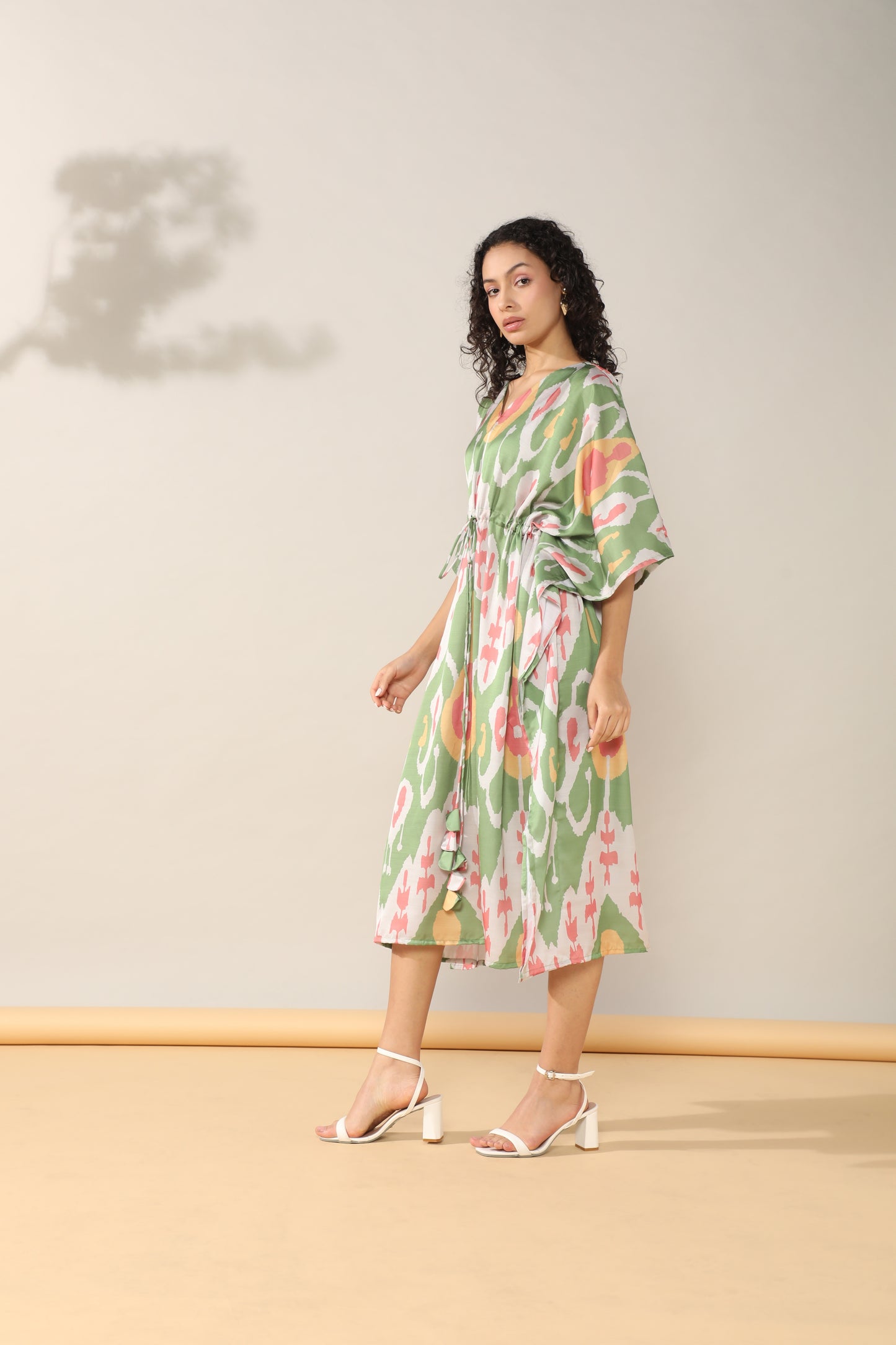 Summer style green Ikkat Dress