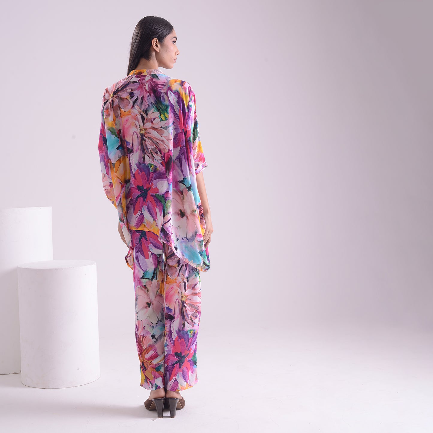 Abstract floral kaftan style Coord set of 2