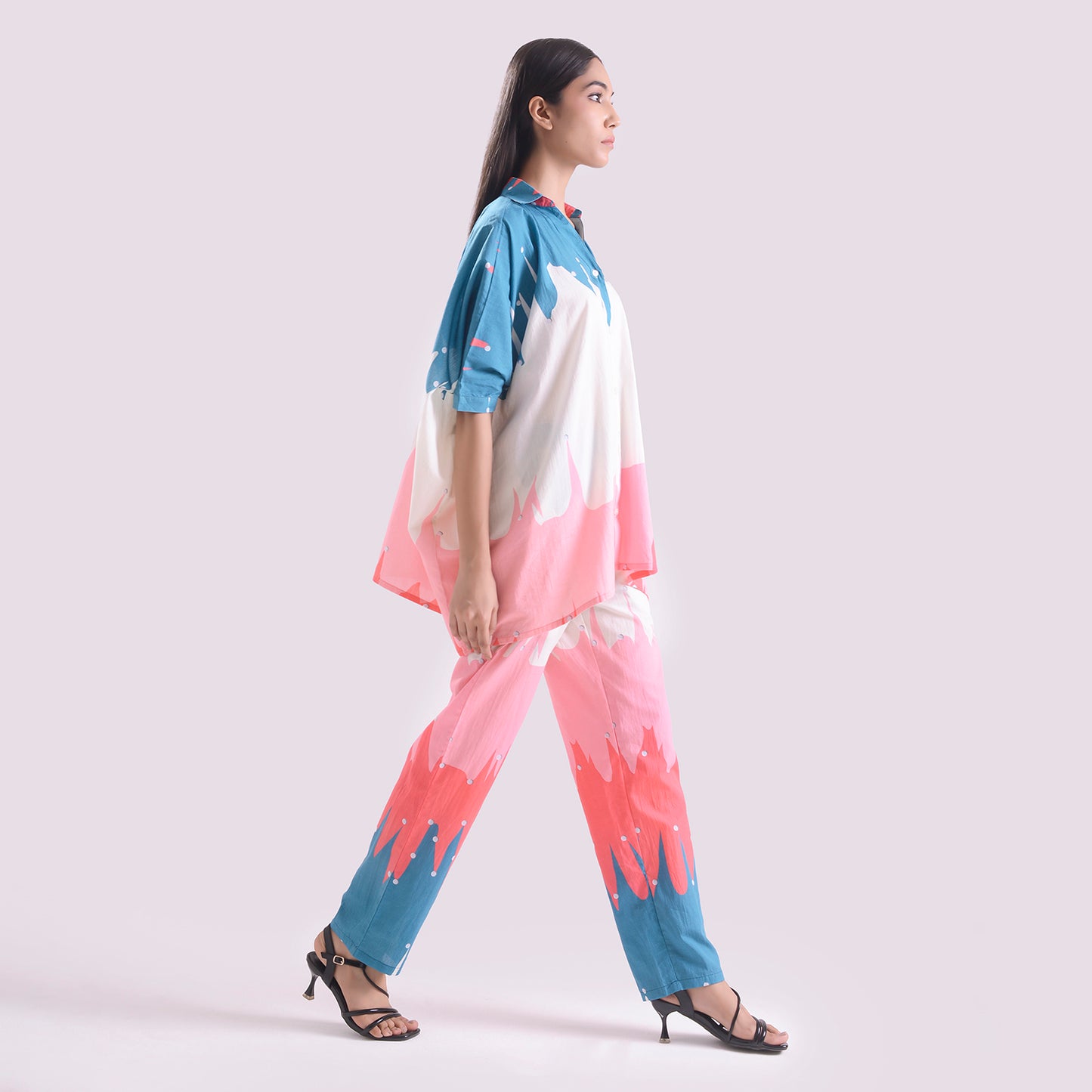 Wild ginger poplin Kaftan style coord set of 2