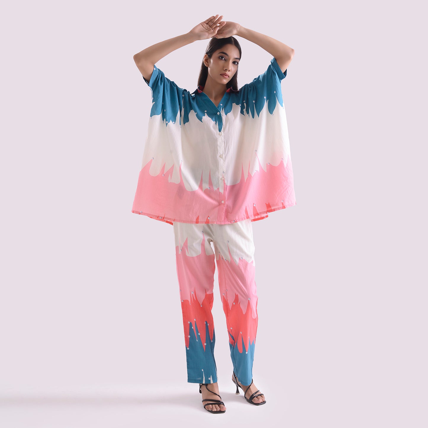 Wild ginger poplin Kaftan style coord set of 2