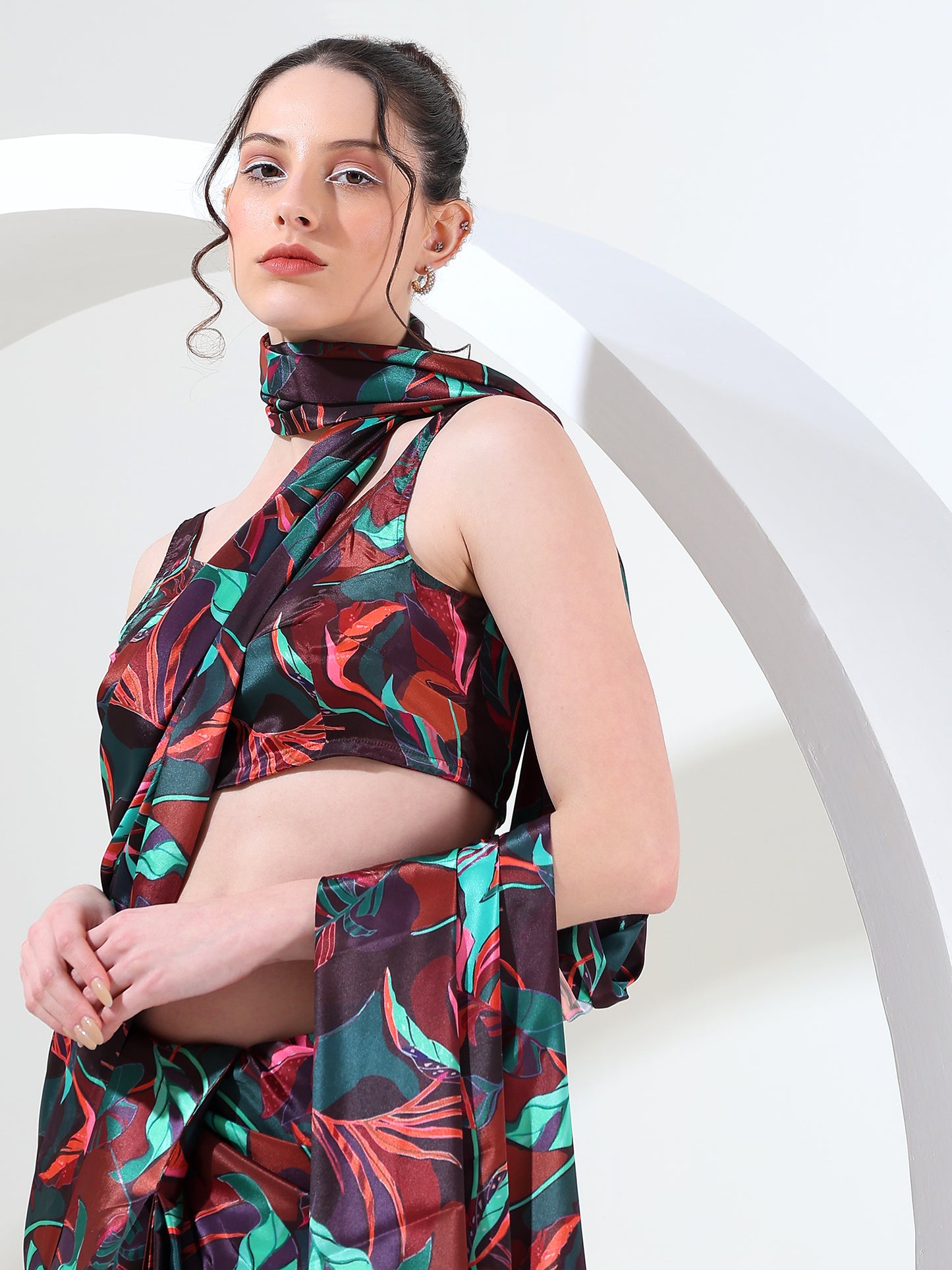 Lavish grab crepe silk stitched saree