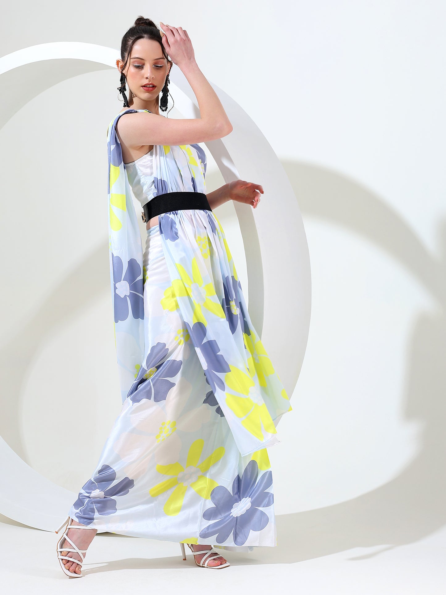 Elite wardrobe crepe silk stitched saree