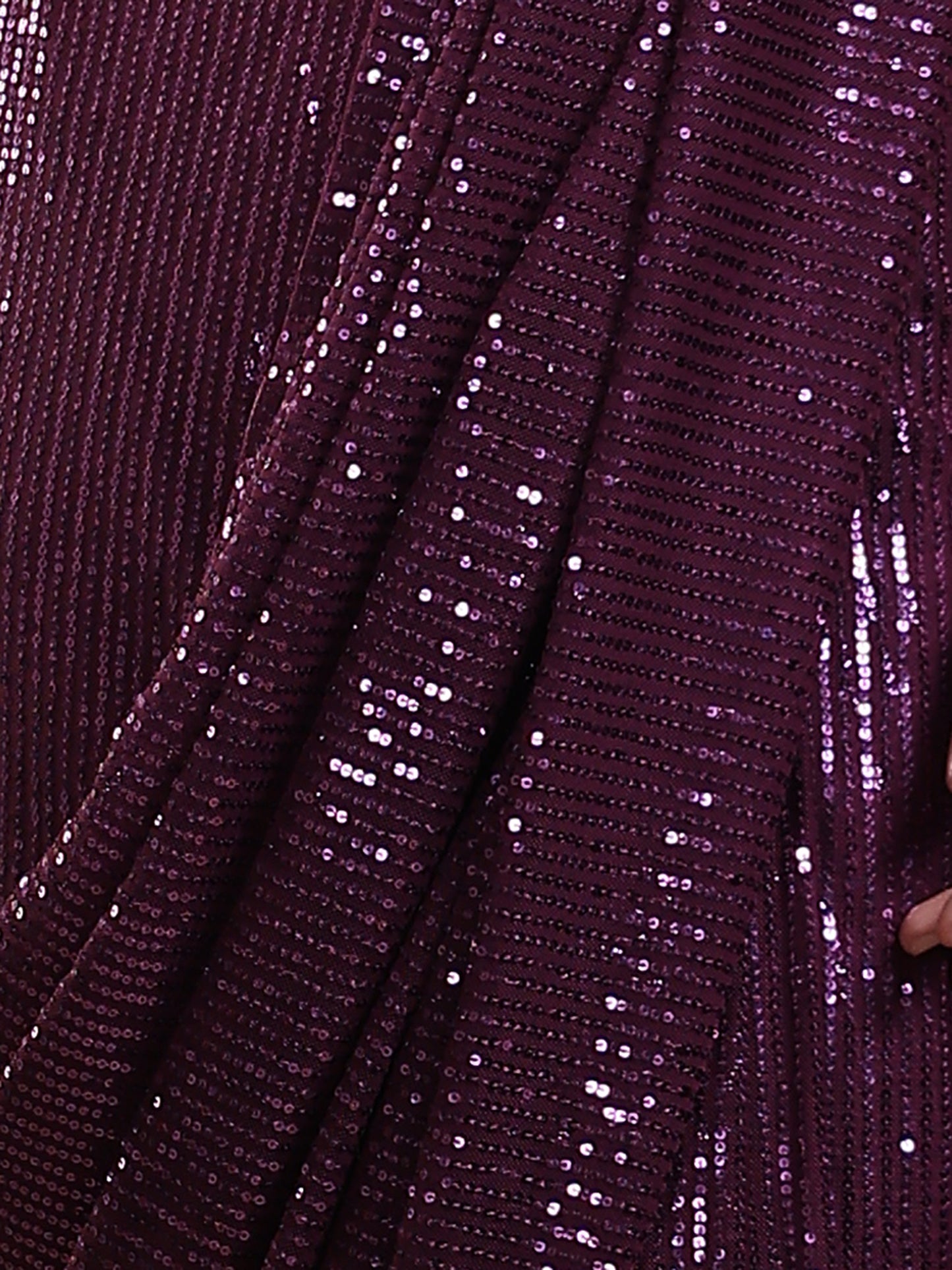 Purple Sequin Pre stitched saree