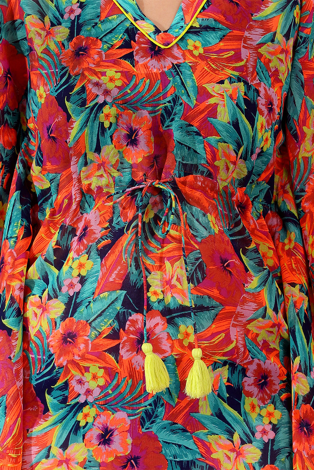 Petula Bold Floral Print Kaftan Dress
