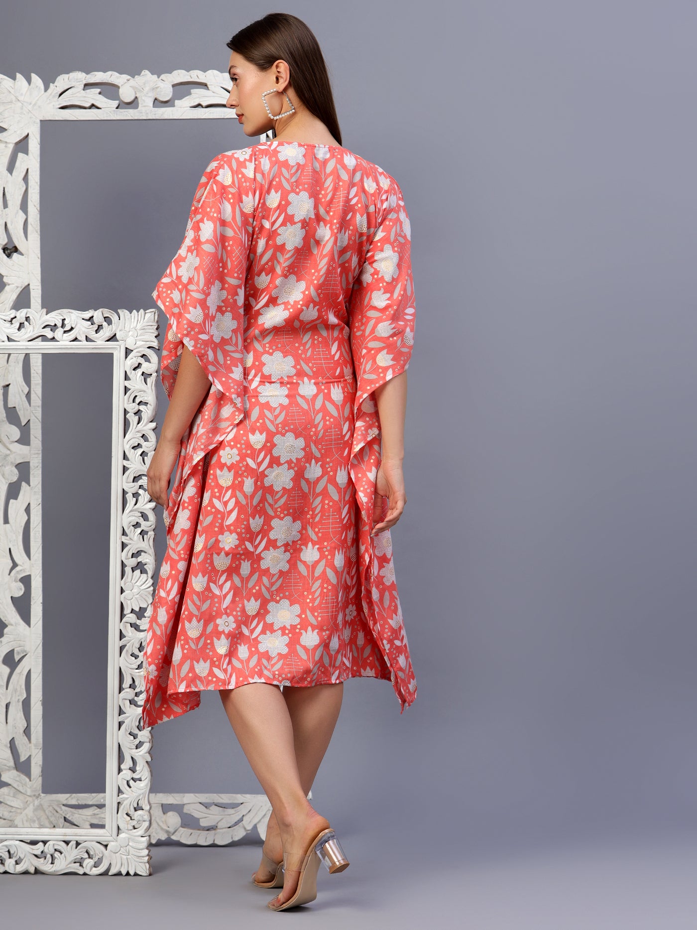 Tropical Printed Kaftan Dress