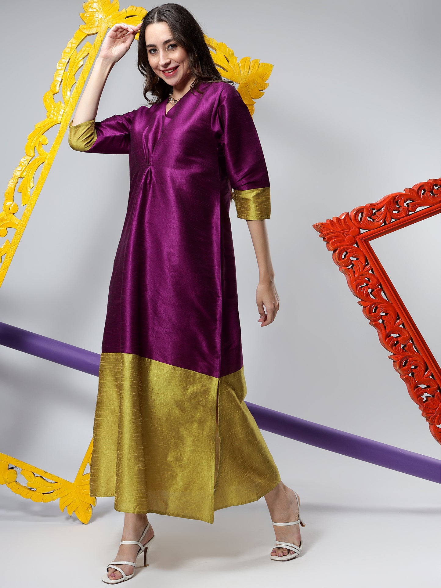 Serenity in silk Kaftan Style Long dress