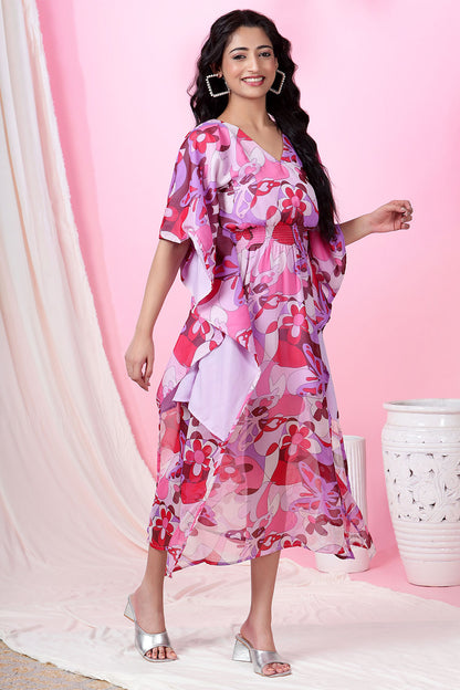 Sunflower Supreme Printed Kaftan Dress with Linning