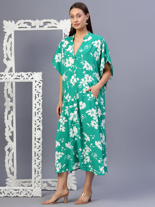 Floral Print Kaftan Dress