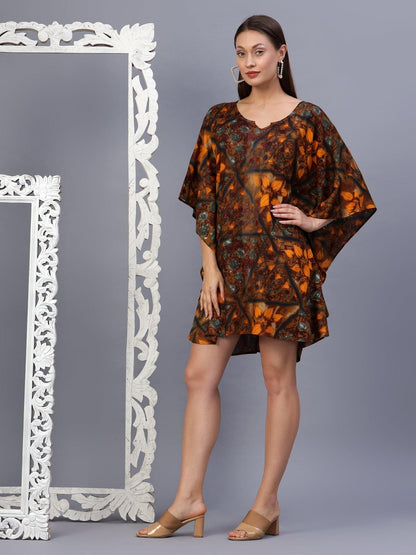 Bohemian Beauty Printed  Kaftan Short Dress