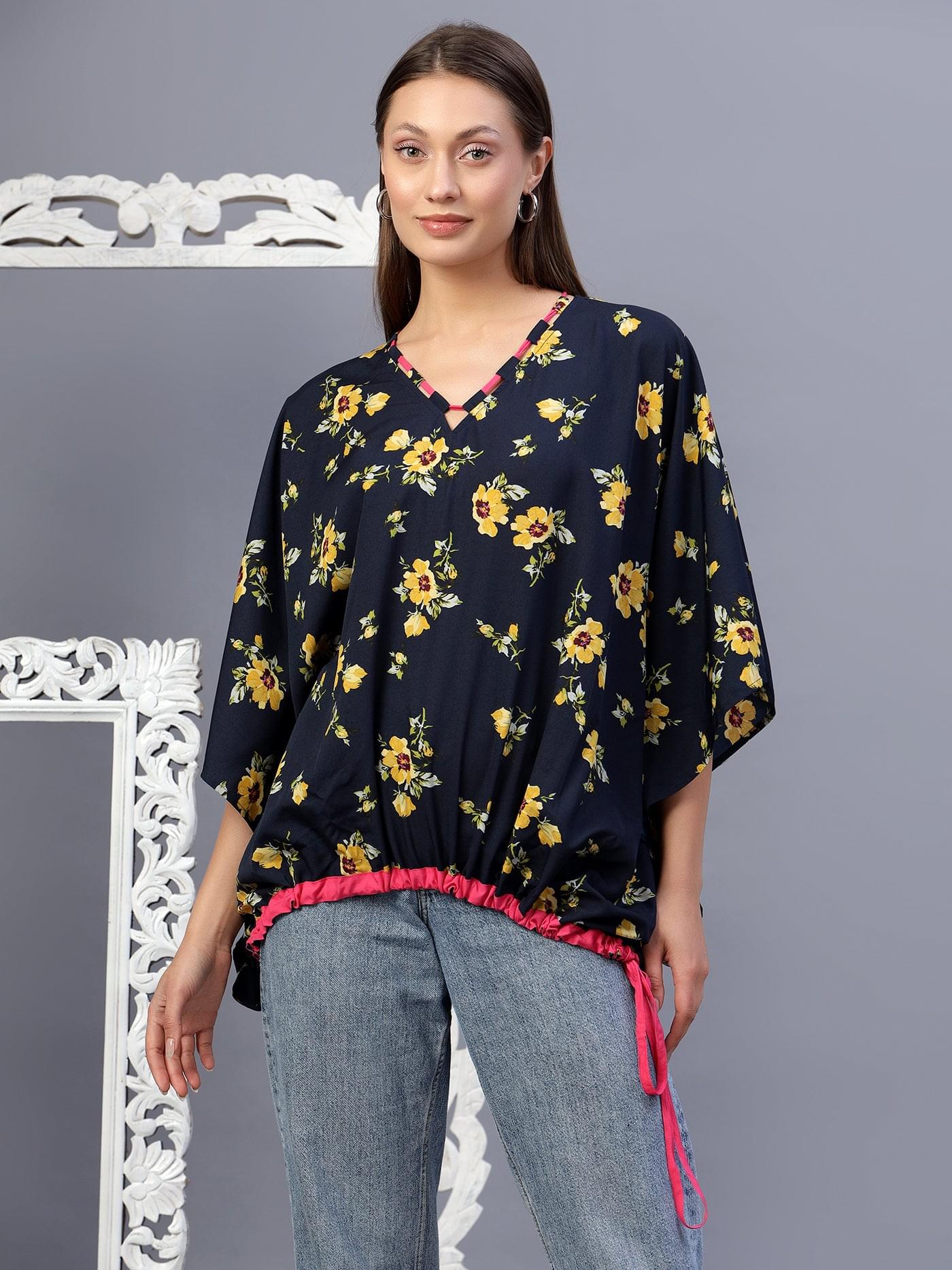 Coastal Charm Kaftan Style Printed Top