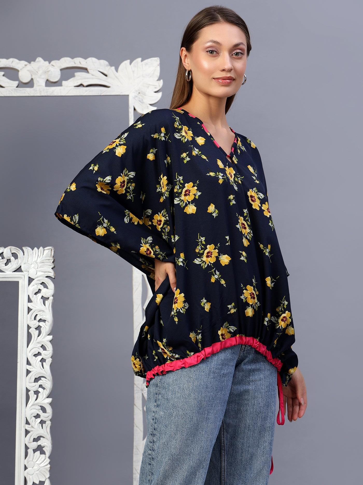 Coastal Charm Kaftan Style Printed Top