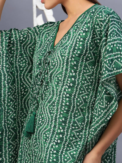 Bandhani Print kaftan Style Coord Set