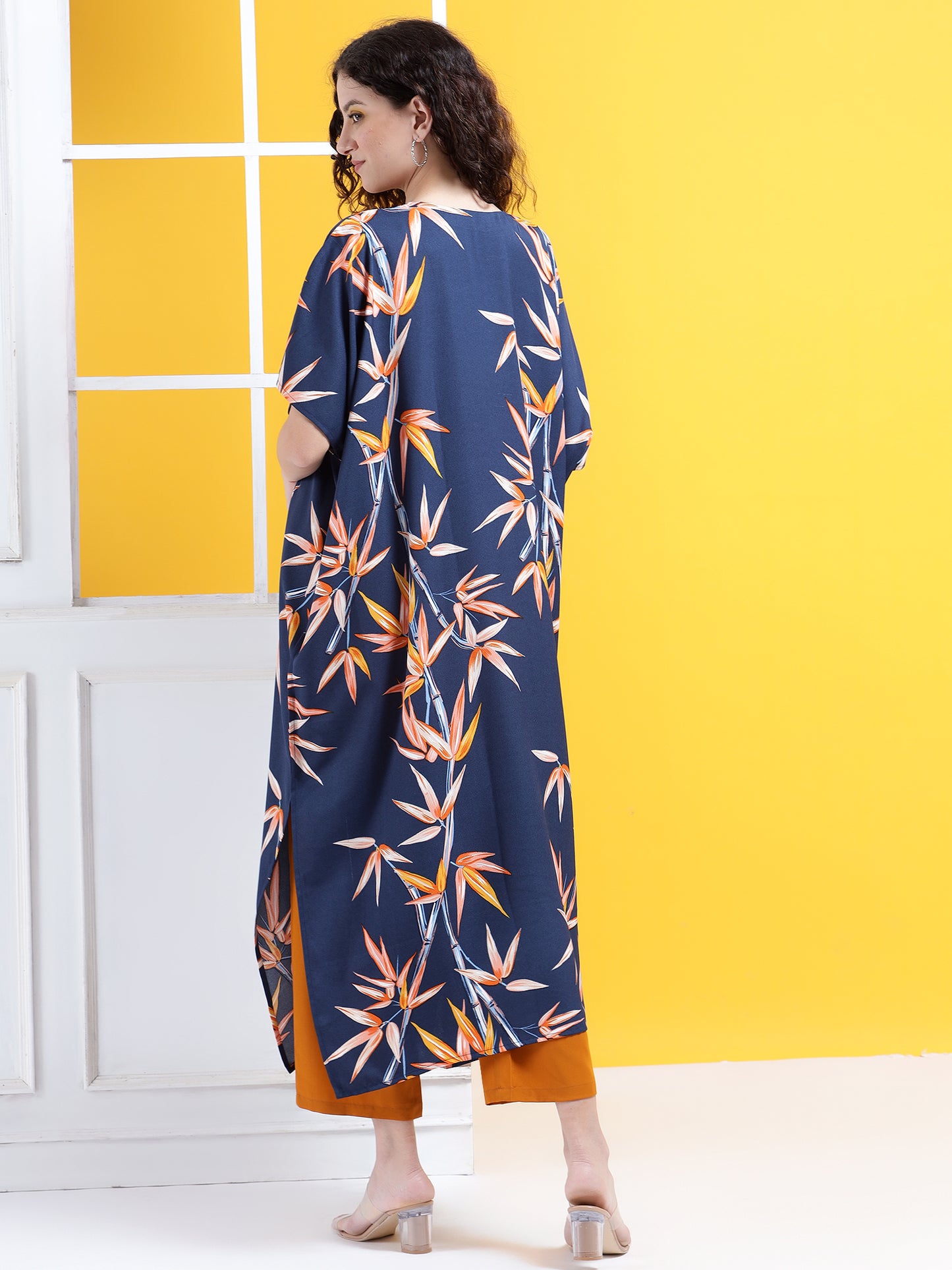 Vibrant Blossom Kaftan Style Suit - Set of 2