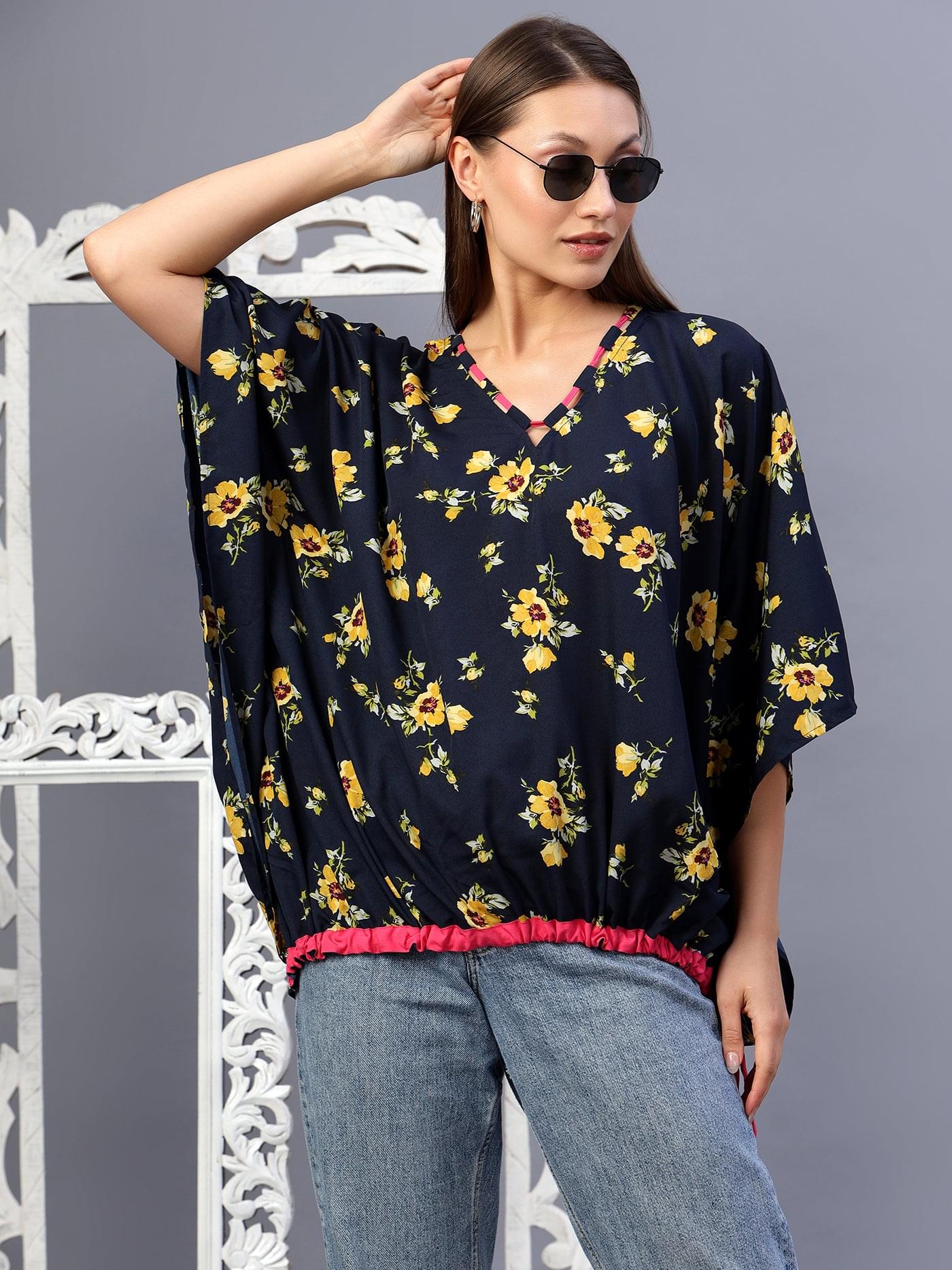 Coastal Charm Kaftan Style Printed Top