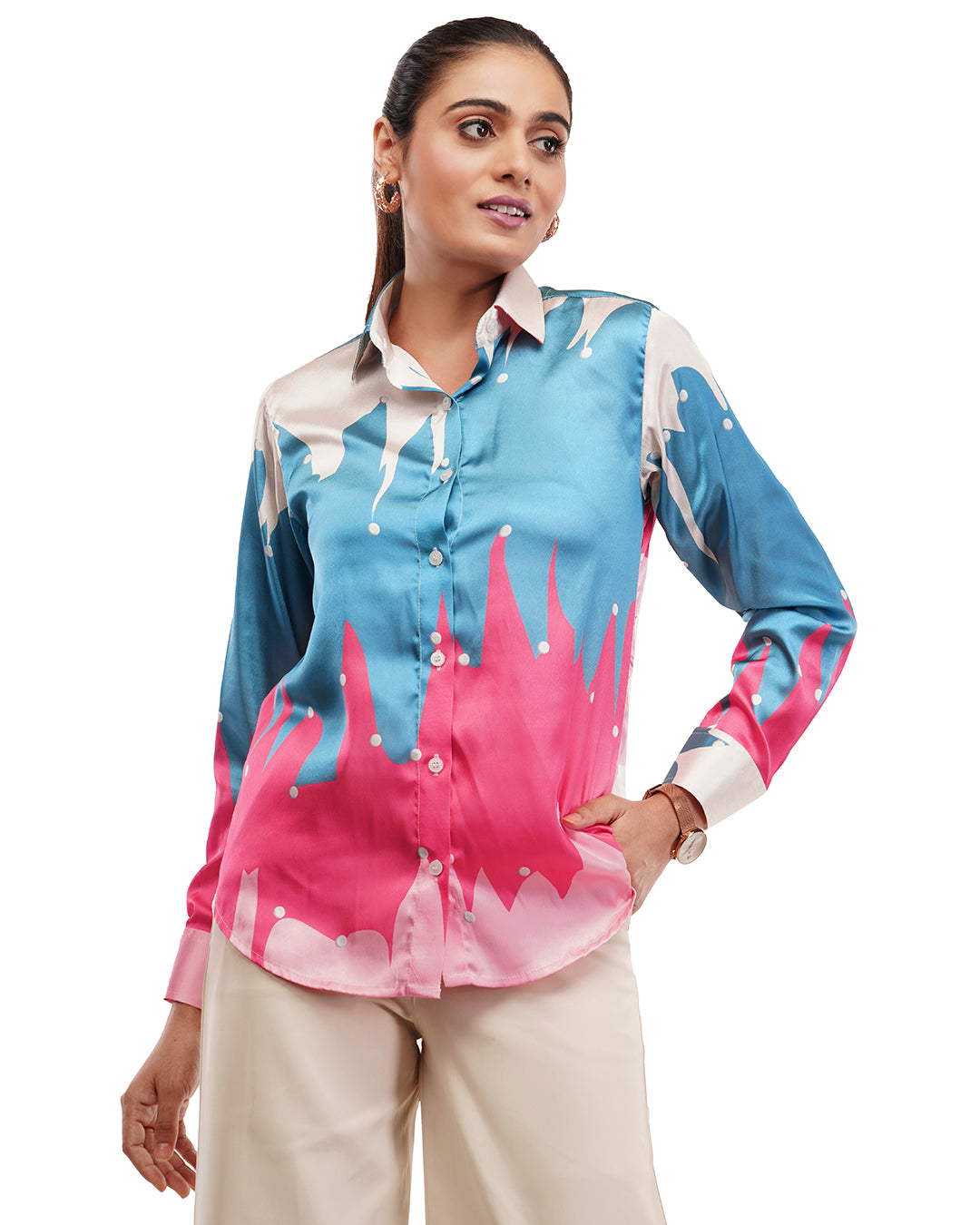 HOK oasis print casual shirt