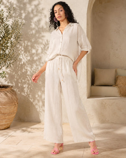 Elegant Pure Linen Coord Set