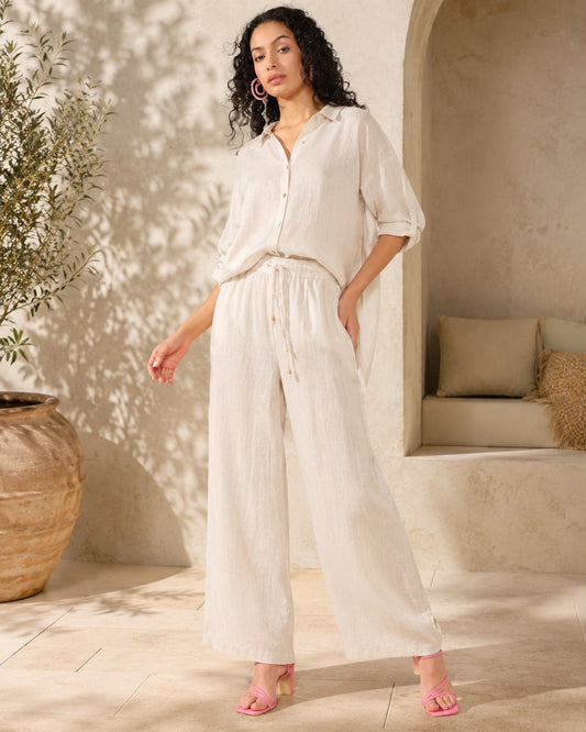 Elegant Pure Linen Coord Set