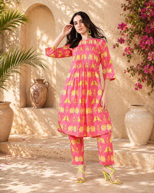 Pink neon Pure Cotton Suit Set of 2