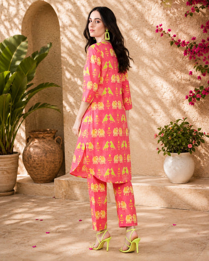 Pink neon Pure Cotton Suit Set of 2