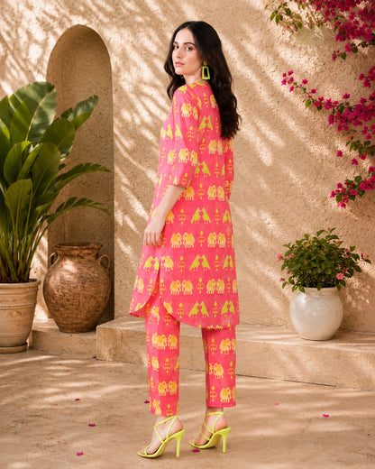 Pink neon Pure Cotton Suit Set of 2