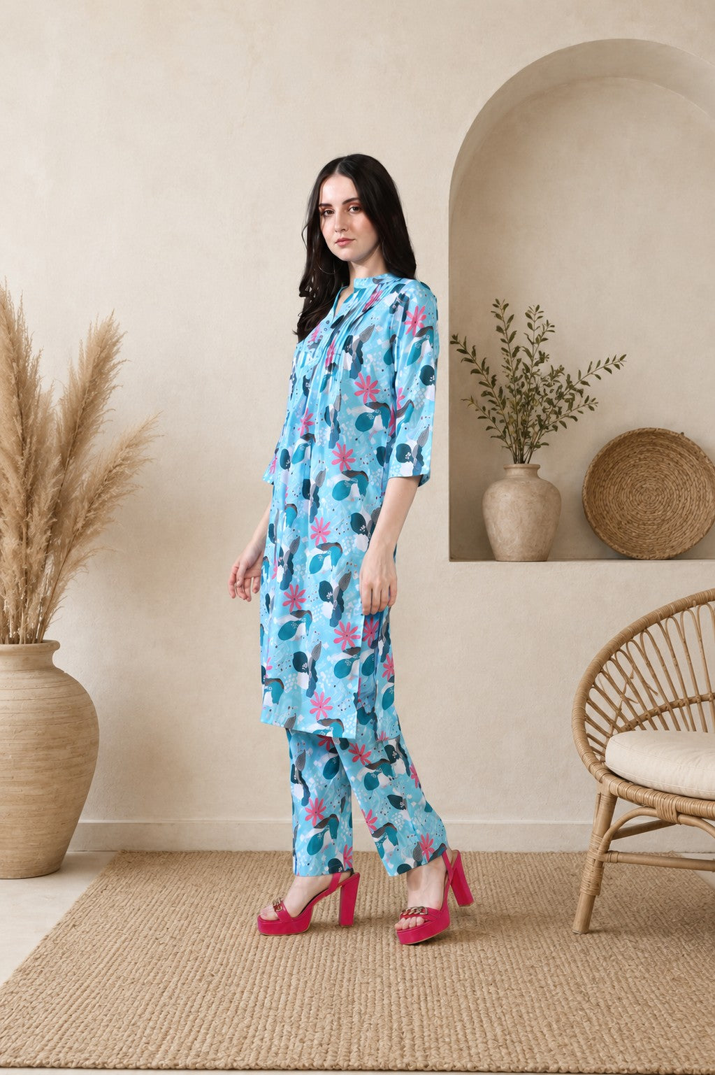 Sky pink Pure Cotton Suit Set of 2