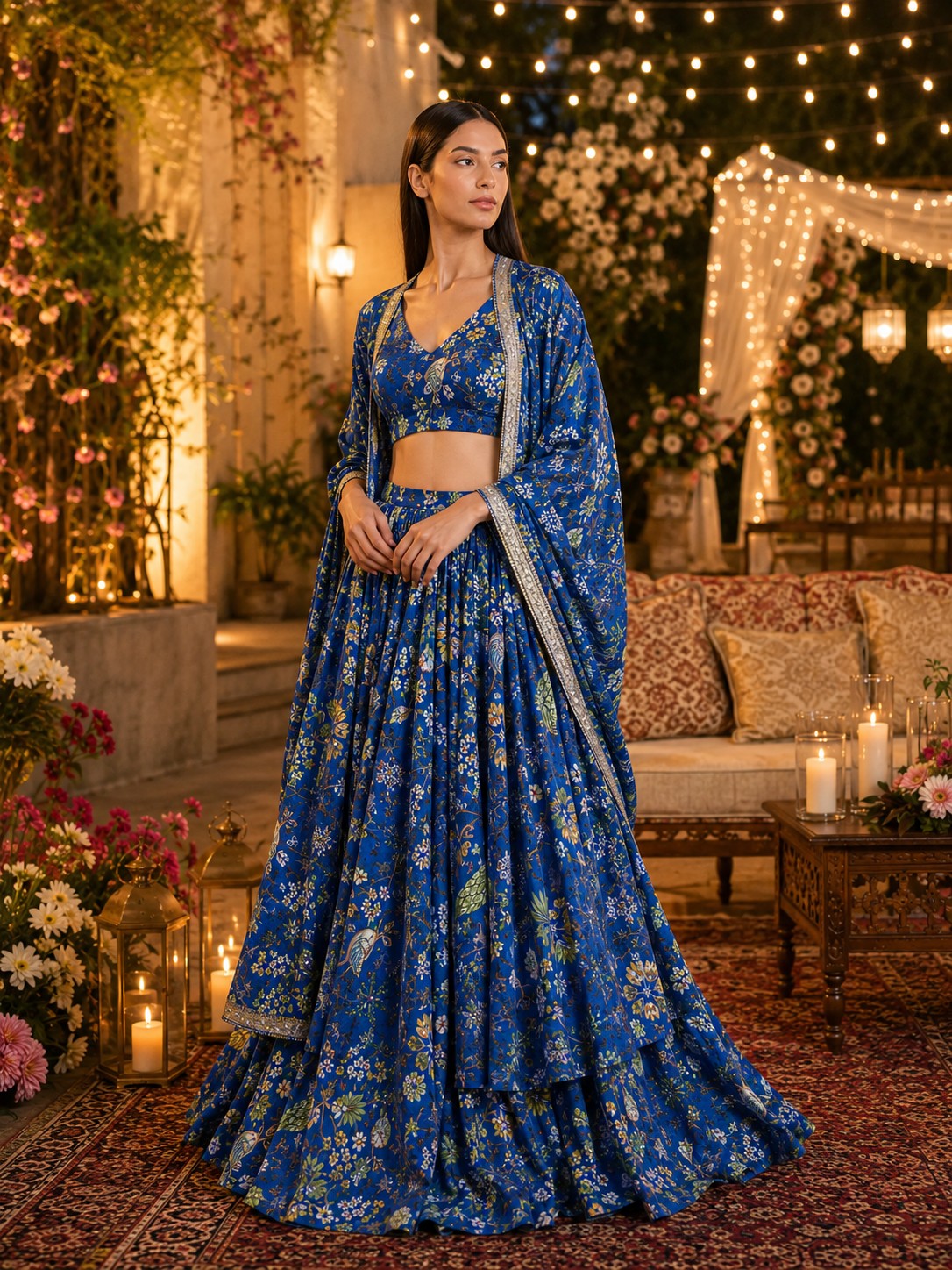 Twilight Garden Natural Crepe Ensemble
