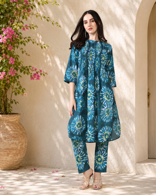 Blue Dabbu Pure Cotton Suit Set