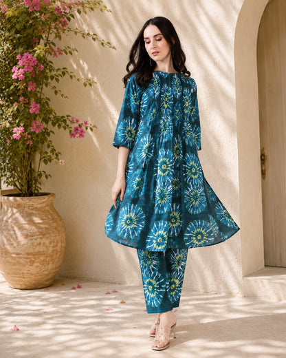 Blue Dabbu Pure Cotton Suit Set