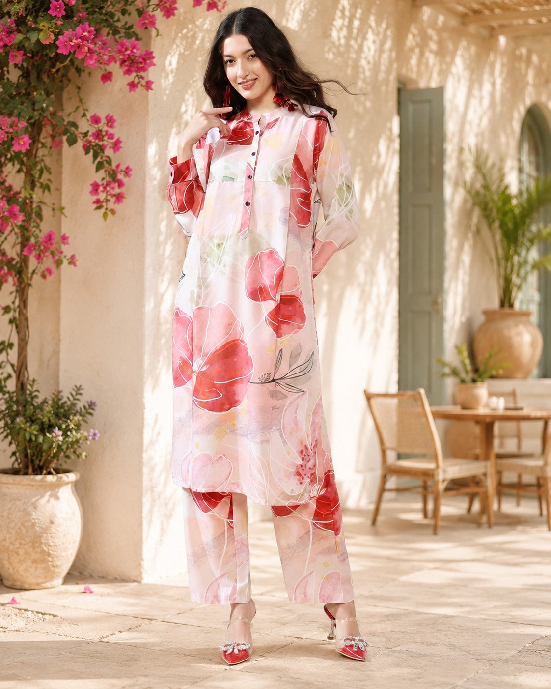 Summer style Pure Rayon Suit set