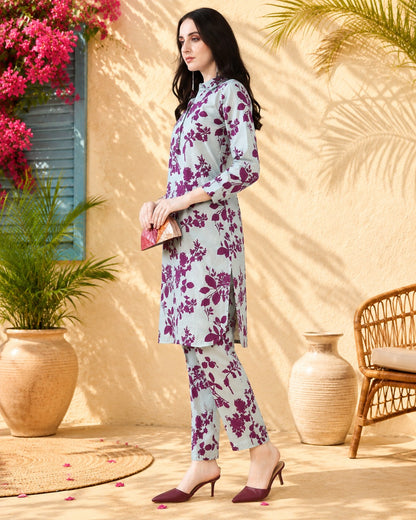 Purple hues Pure Cotton Suit Set