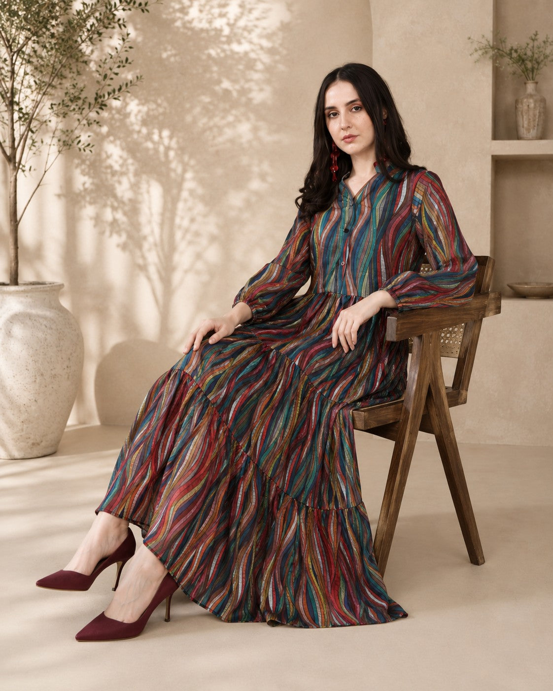 Ethnic Summer Pure Rayon Lounge Dress