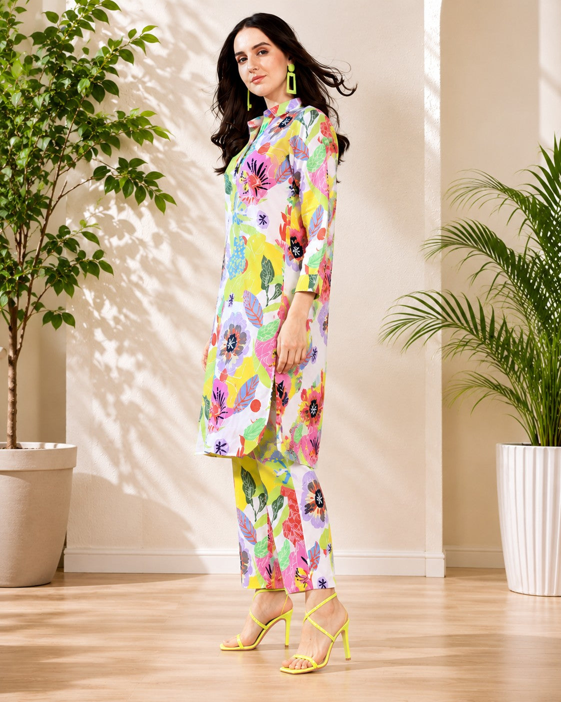 Tropical Teal Lounge Pure Cotton Suit set