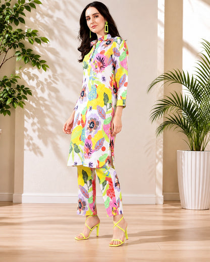 Tropical Teal Lounge Pure Cotton Suit set