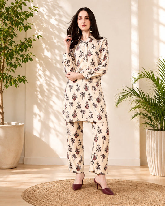 Blush Garden Pure Muslin Suit Set