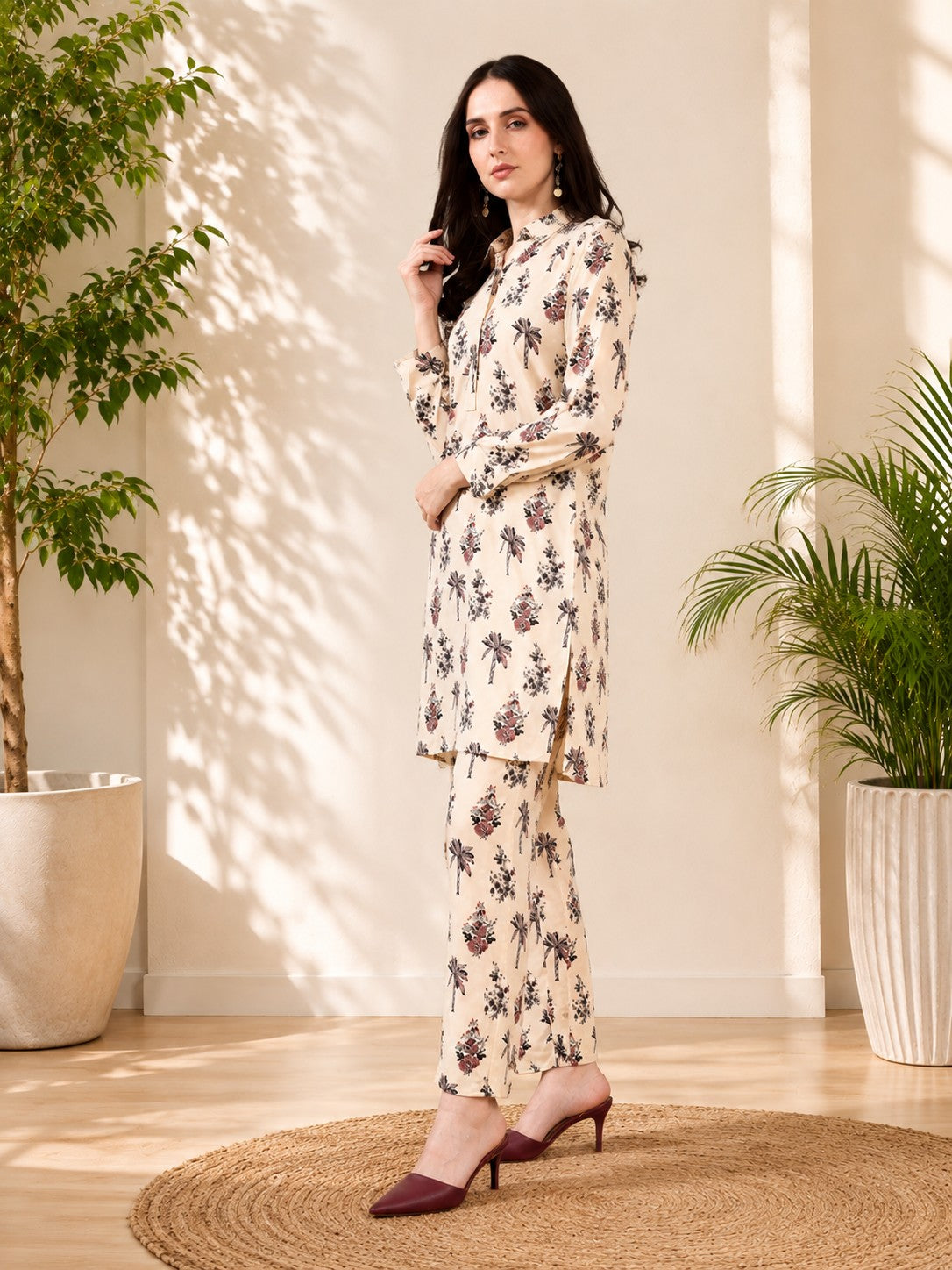 Blush Garden Pure Muslin Suit Set
