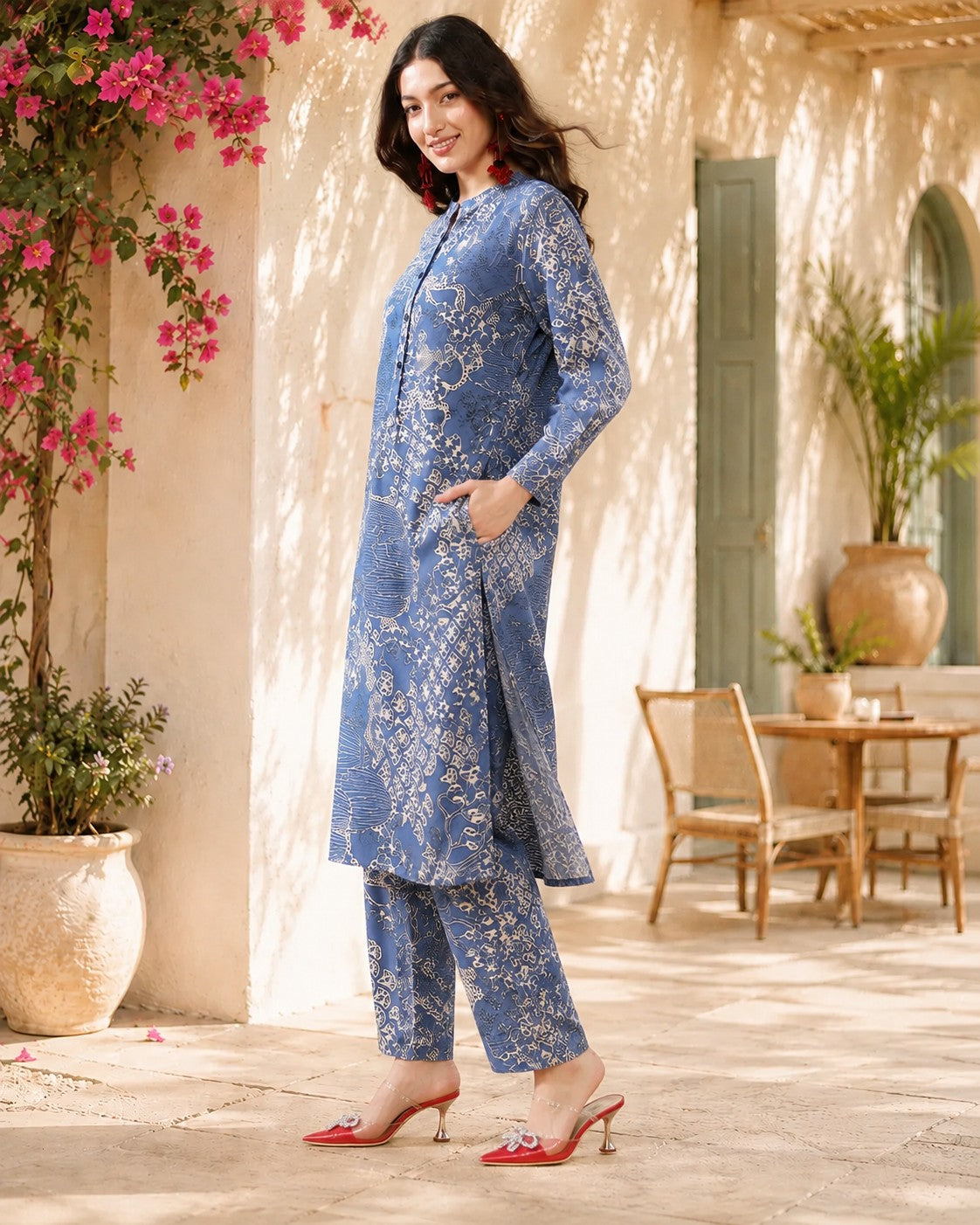 Blue Meadow Pure Cotton Suit