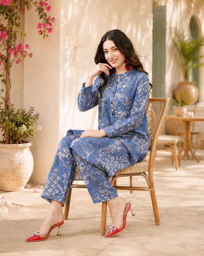 Blue Meadow Pure Cotton Suit