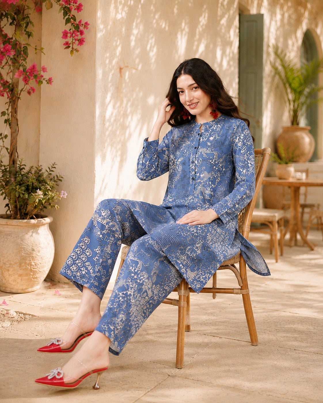 Blue Meadow Pure Cotton Suit
